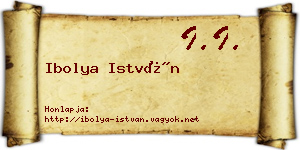 Ibolya István névjegykártya